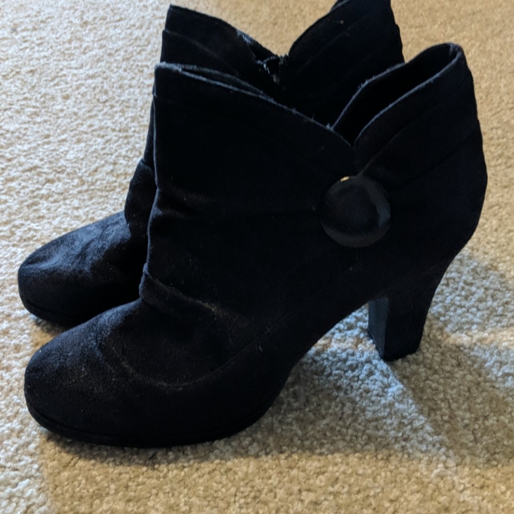 Black suede booties